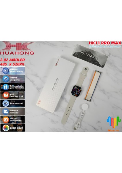 HK11 Pro Max Orıjınal Yeni Seri Güçlu Batarya Amoled Ekran Akıllı Saat Çift Kordonlu indirimleri
