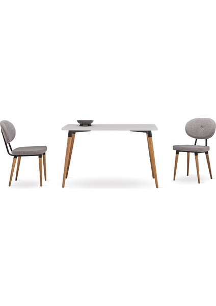 Palladio Mutfak Masası, Naturel Ahşap Ayaklı - Beyaz fırsatları