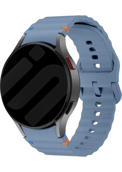 Samsung Galaxy Watch 4 5 6 7 Fe Classic Turuncu Mavi Dalga Desen Silikon Kordon 40/42/43/44/46/47MM indirimleri