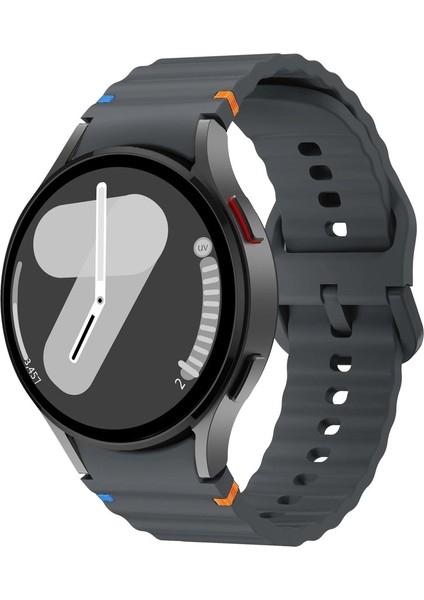 Samsung Galaxy Watch 4 5 6 7 Fe Classic Turuncu Mavi Dalga Desen Silikon Kordon 40/42/43/44/46/47MM fiyatları