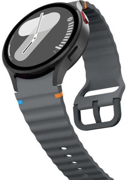 Samsung Galaxy Watch 4 5 6 7 Fe Classic Turuncu Mavi Dalga Desen Silikon Kordon 40/42/43/44/46/47MM fırsatları