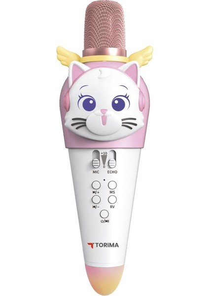 KIDMIC02 Beyaz Kedi Figürlü Şarjlı Bt Karaoke Mikrofon ve Hoparlör 5W Kablosuz Mikrofon fiyatları