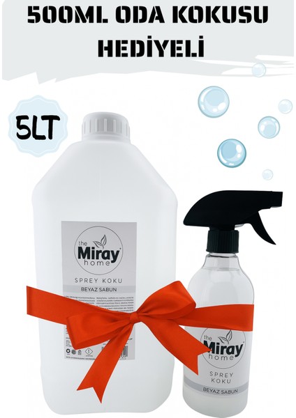 Beyaz Sabun Oda ve Kumaş Spreyi Oda Kokusu Oda Parfümü Room Spray 5lt + 500ML Hediye