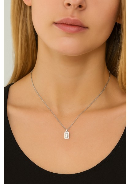 Plaka D Harfi Gümüş Kolye modelleri