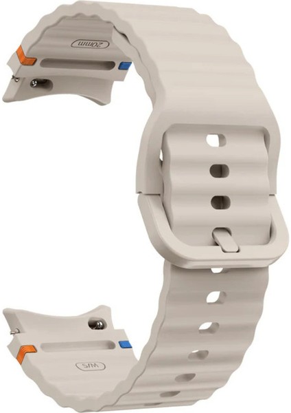 Samsung Galaxy Watch 4 5 6 7 Fe Classic Turuncu Mavi Dalga Desen Silikon Kordon 40/42/43/44/46/47MM fırsatları