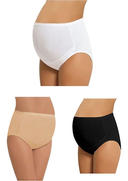 Kadın 3'lü Paket Pamuklu Hamile Külodu