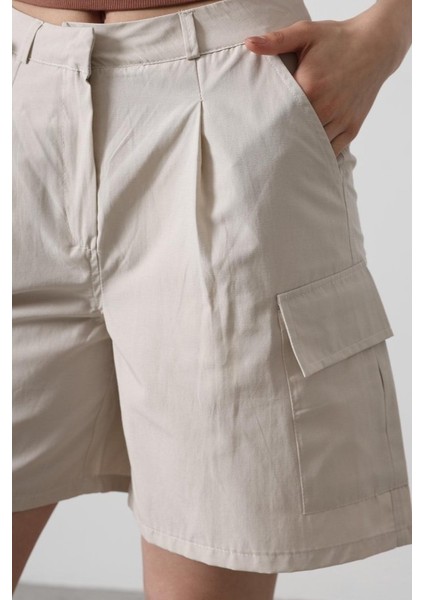 Mottisfashion Cargo Cepli Şort - Taş modelleri