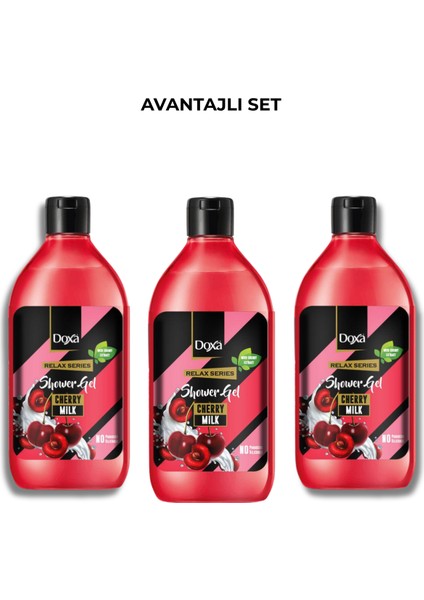 Kiraz & Süt Özlü Duş Jeli – 400 ml 3lü Set