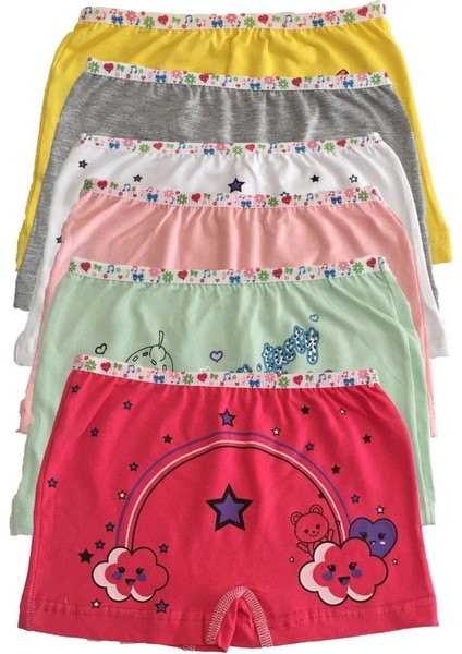 Kız Çocuk Renkli Likralı Pamuk Boxer 6 Lı Paket fiyatları