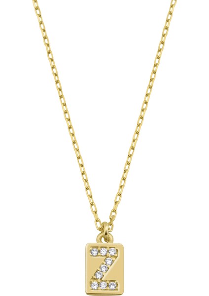 Plaka Z Harfi Gümüş Kolye