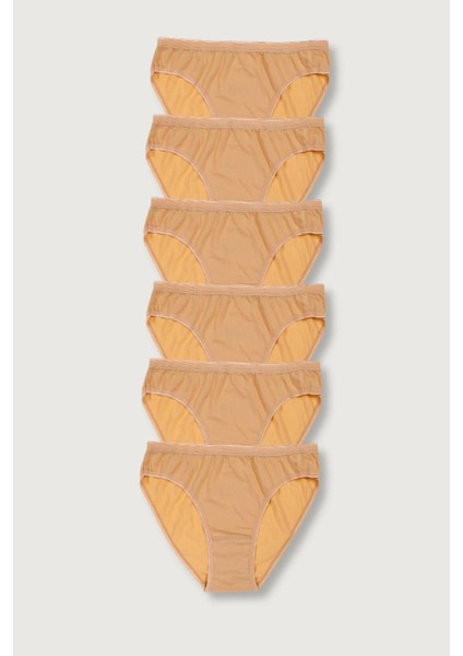 Kadın Ten 6'lı Paket Bikini Külot