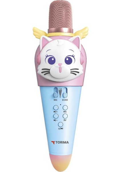 KIDMIC02 Mavi Kedi Figürlü Şarjlı Bt Karaoke Mikrofon ve Hoparlör 5W Kablosuz Mikrofon fiyatları