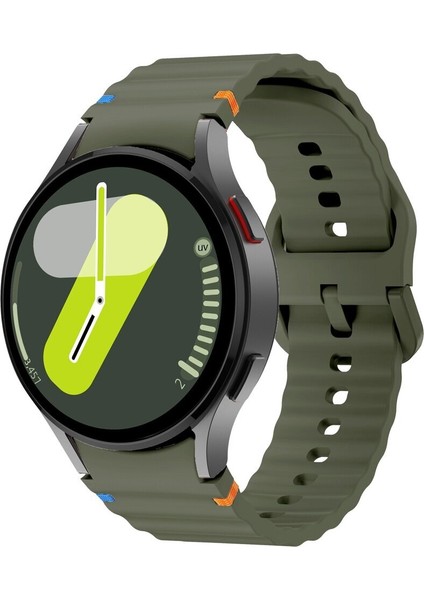 Samsung Galaxy Watch 4 5 6 7 Fe Classic Turuncu Mavi Dalga Desen Silikon Kordon 40/42/43/44/46/47MM