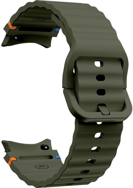 Samsung Galaxy Watch 4 5 6 7 Fe Classic Turuncu Mavi Dalga Desen Silikon Kordon 40/42/43/44/46/47MM fırsatları