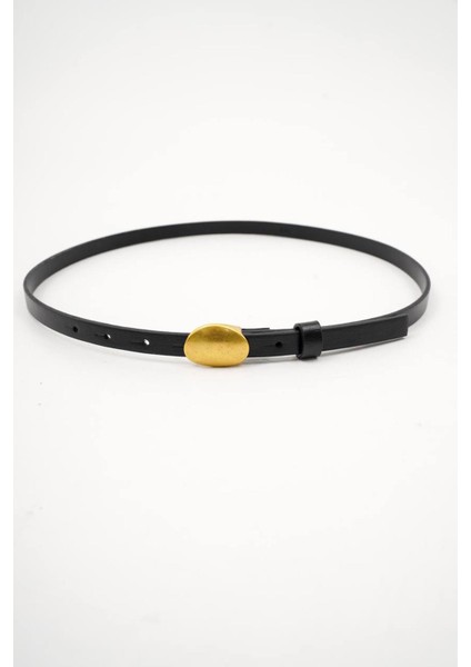 Kadın Siyah 1.5 cm Pimli Antik Kemer