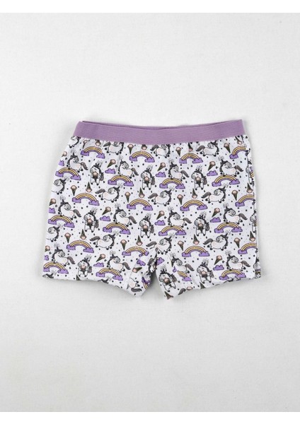 Renkli Desenli Kız Çocuk 6 Lı Boxer modelleri