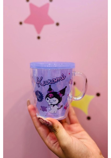 Sanrio Lisanslı Çift Cidarlı Banyo Bardağı 350 ml - Kuromi