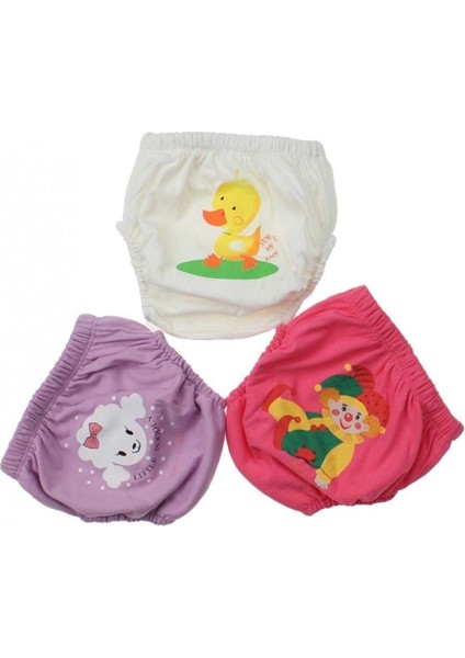 Kız Bebek Çocuk Desenli Sevimli 3 Lü Alıştırma Külodu 035-60155-003