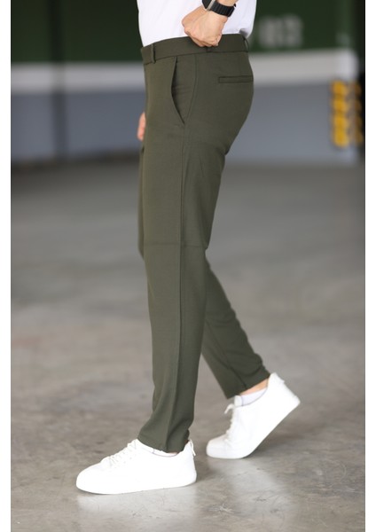 Erkek Haki Renk Italyan Kesim Slimfit Kumaş Pantolon fiyatları
