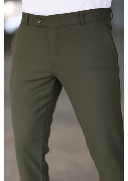 Erkek Haki Renk Italyan Kesim Slimfit Kumaş Pantolon indirimleri