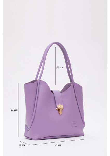 Lila SHK126 Suni Deri Kilit Detaylı Makyaj Çantalı El,kol ve Omuz Çantası fiyatları