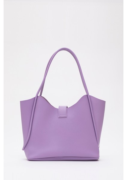 Lila SHK126 Suni Deri Kilit Detaylı Makyaj Çantalı El,kol ve Omuz Çantası fırsatları