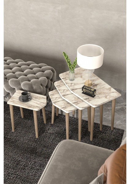 Zigon Sehpa 4'lü Ahşap Ayak Elya Efes modelleri