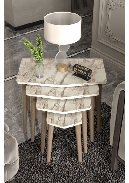 Zigon Sehpa 4'lü Ahşap Ayak Elya Efes fırsatları