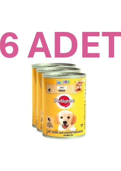 Pedıgree® Yavru Tavuklu Konserve Yaş Mama 6*400 G ( 6 Adet )