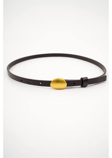 Kadın Kahve 1.5 cm Pimli Antik Kemer