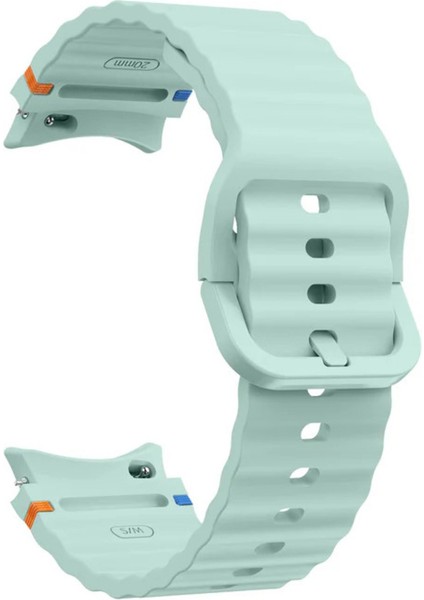 Samsung Galaxy Watch 4 5 6 7 Fe Classic Turuncu Mavi Dalga Desen Silikon Kordon 40/42/43/44/46/47MM
