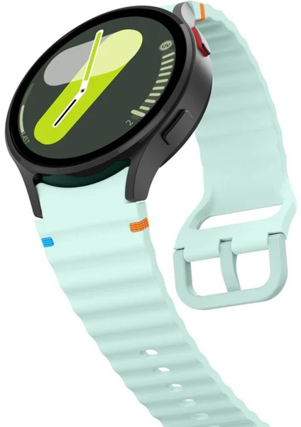 Samsung Galaxy Watch 4 5 6 7 Fe Classic Turuncu Mavi Dalga Desen Silikon Kordon 40/42/43/44/46/47MM fiyatları