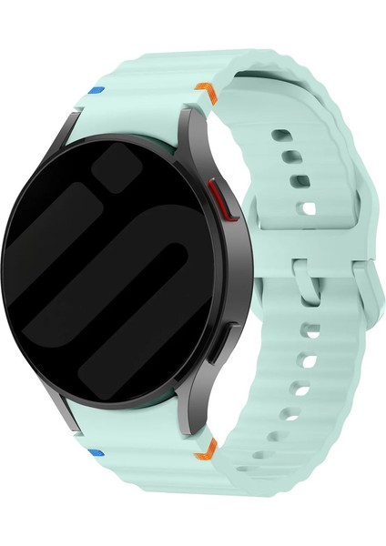 Samsung Galaxy Watch 4 5 6 7 Fe Classic Turuncu Mavi Dalga Desen Silikon Kordon 40/42/43/44/46/47MM fırsatları