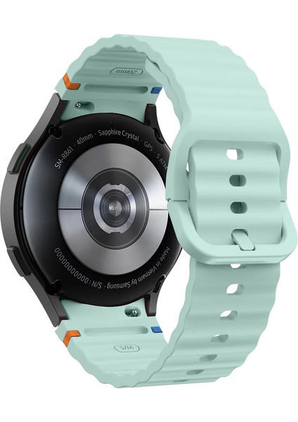 Samsung Galaxy Watch 4 5 6 7 Fe Classic Turuncu Mavi Dalga Desen Silikon Kordon 40/42/43/44/46/47MM indirimleri