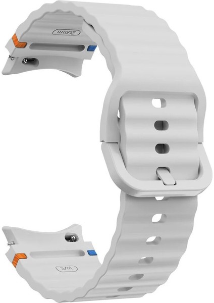 Samsung Galaxy Watch 4 5 6 7 Fe Classic Turuncu Mavi Dalga Desen Silikon Kordon 40/42/43/44/46/47MM fırsatları