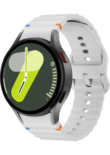 Samsung Galaxy Watch 4 5 6 7 Fe Classic Turuncu Mavi Dalga Desen Silikon Kordon 40/42/43/44/46/47MM