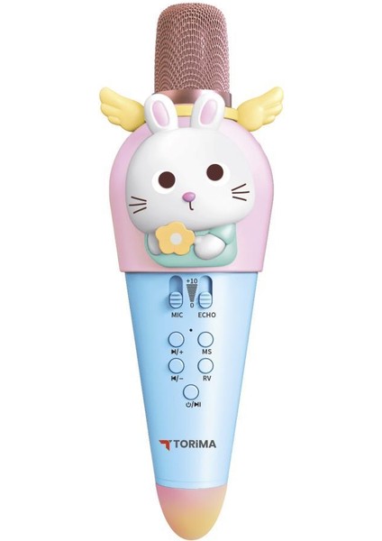 KIDMIC03 Mavi Tavşan Figürlü Şarjlı Bt Karaoke Mikrofon ve Hoparlör 5W Kablosuz Mikrofon fiyatları
