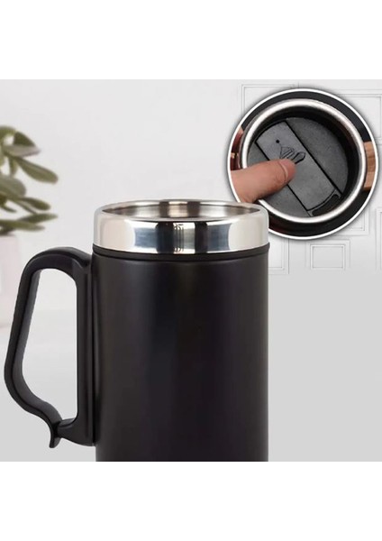 240 ml Kulplu Paslanmaz Çelik Ayıcık Baskılı Termos Bardak - Isı Yalıtımlı Kahve Kupası modelleri
