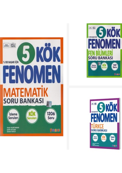 Fenomen 5. Sınıf Kök Tüm Dersler Soru Bankası Seti 3 Kitap Fenome