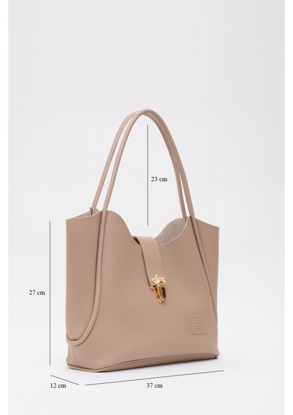 Vizon SHK126 Suni Deri Kilit Detaylı Makyaj Çantalı El,kol ve Omuz Çantası fiyatları