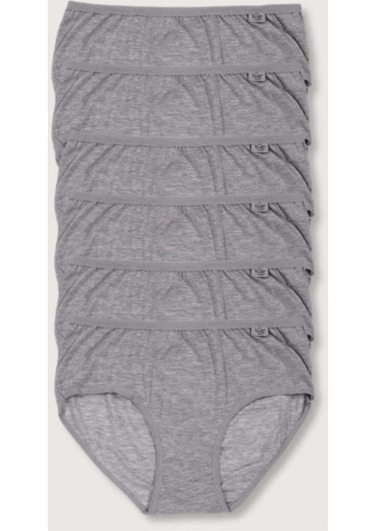 Kadın Gri 6'lı Paket Likralı Bato Külot