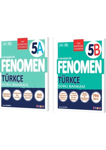 Fenomen 5. Sınıf Türkçe A + B Soru Bankası Seti 2 Kitap Fenomen Y