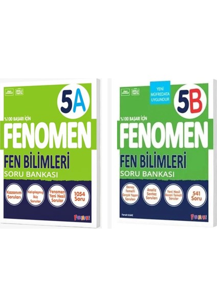 Fenomen 5. Sınıf Fen Bilimleri A + B Soru Bankası Seti 2 Kitap Fe