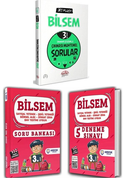 (Sınıf: 3) Bilsem Jet Plus / Soru Bankası ve Deneme Seti 3 Kitap fırsatları