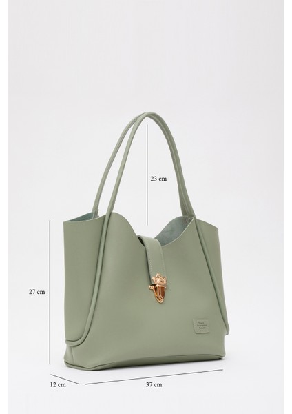 Mint Yeşil SHK126 Suni Deri Kilit Detaylı Makyaj Çantalı El,kol ve Omuz Çantası fiyatları