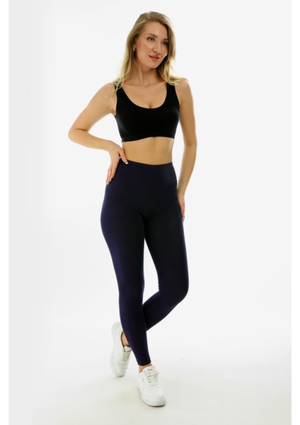 Kalın Kemer (Likralı) Yüksekbel Uzun Kadın Tayt 2042