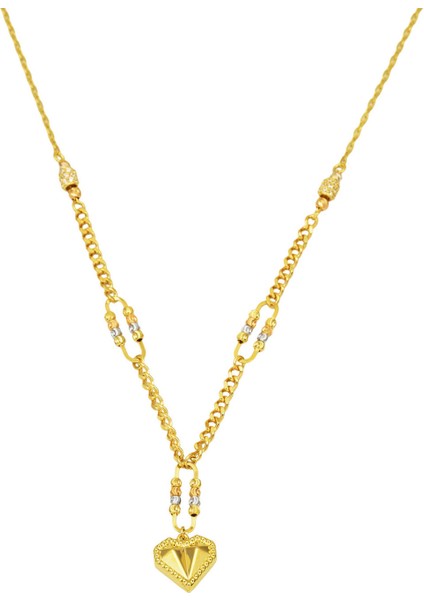 Kalp Zinciri 14 Ayar Altın Kolye