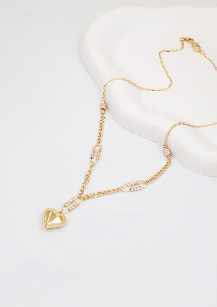 Kalp Zinciri 14 Ayar Altın Kolye modelleri