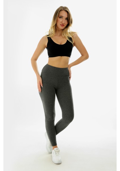 Kalın Kemer (Likralı) Yüksekbel Uzun Kadın Tayt 2042