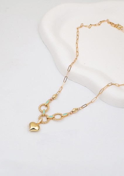 Kalp Figürlü 14 Ayar Altın Zincir Kolye modelleri